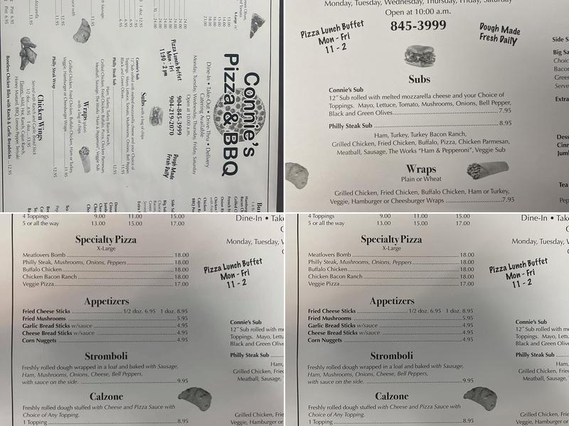 Connie's-Pizza & Bar Bq Menu