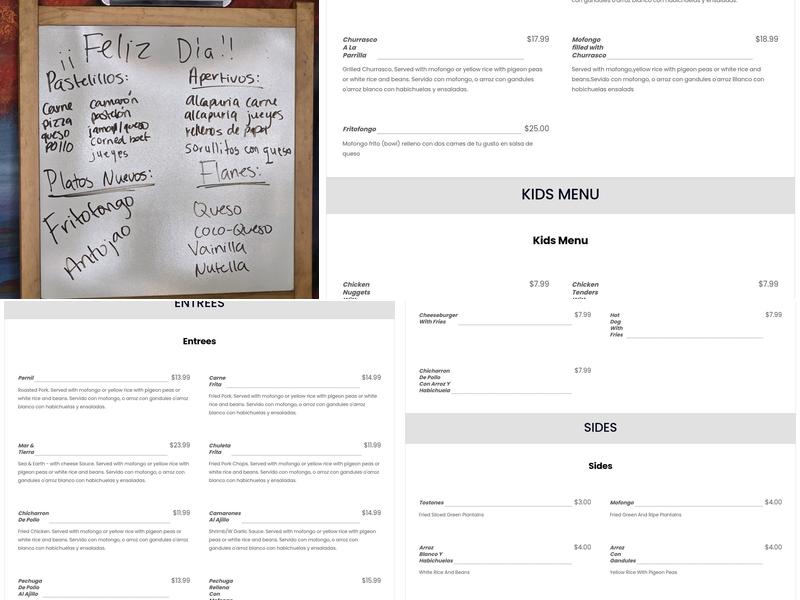 El Mofongo Restaurant Menu