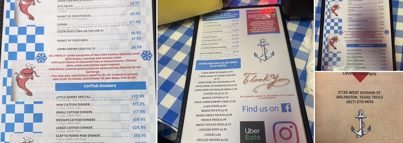 Catfish Sam's Menu