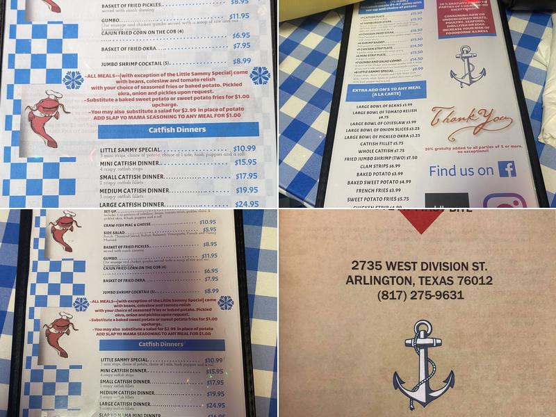 Catfish Sam's Menu