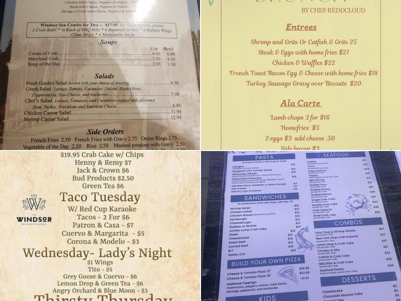 Windsor Inn Crab House Menu