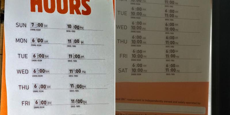 Burger King Menu