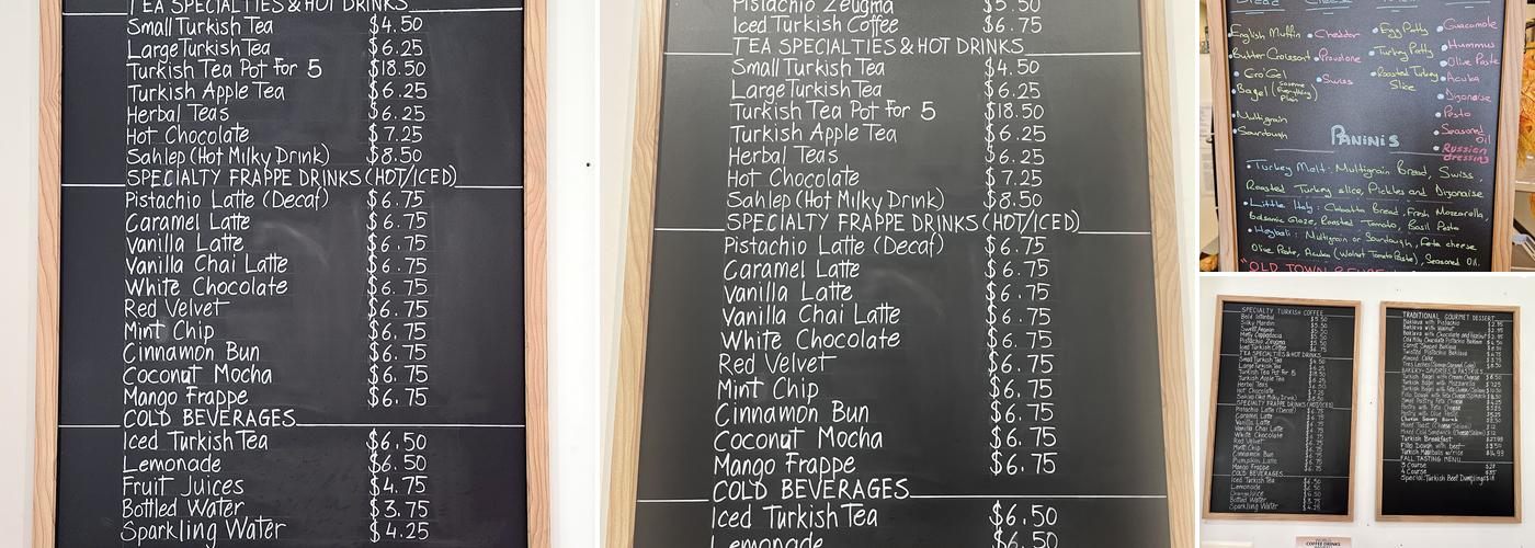 Turkish Coffee Lady Menu