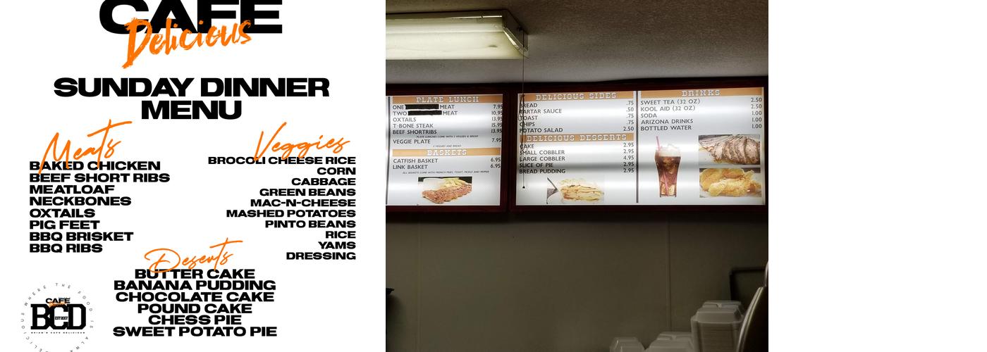 Brian’s Cafe Delicious Menu