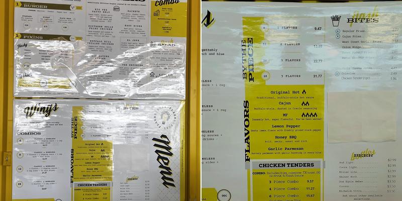 Flash Burger Menu