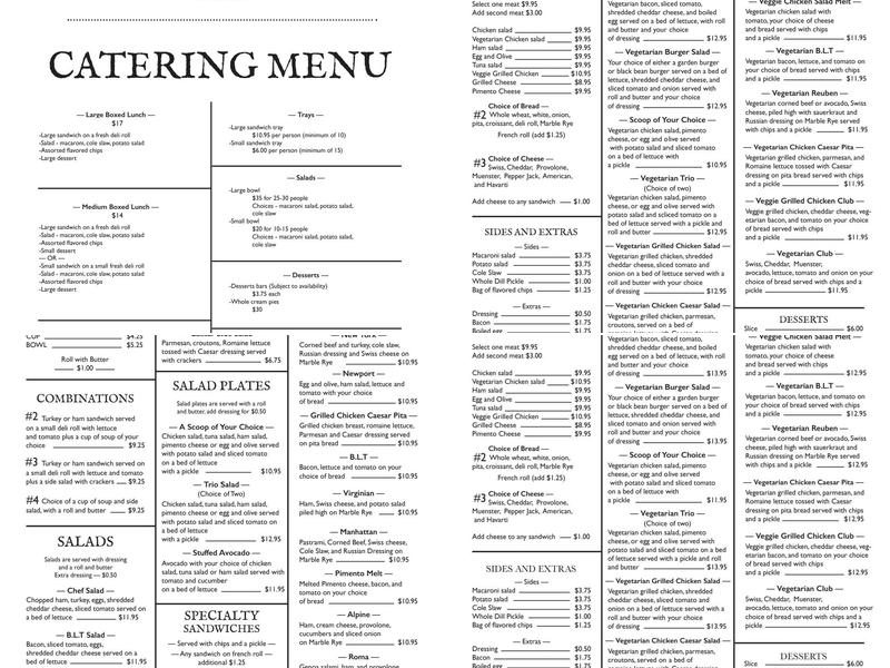 Christian & Jakes Bistro Menu