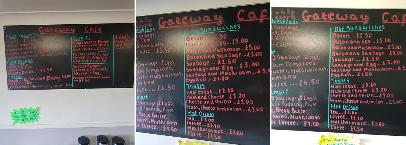 Gateway Cafe Menu