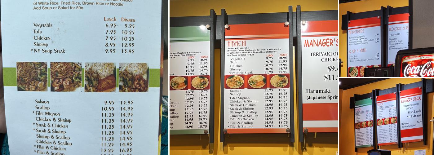 Soho Hibachi Calhoun Menu