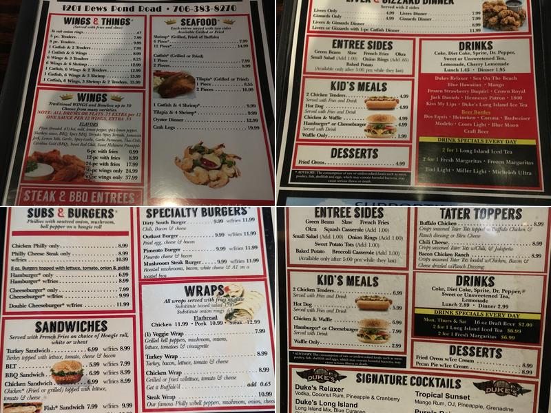 DUKE'S Menu