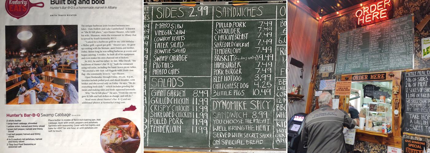 Hunter's Bar-B-Q Menu