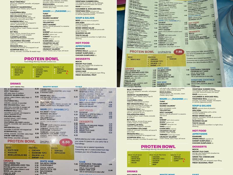 Wasabi Menu