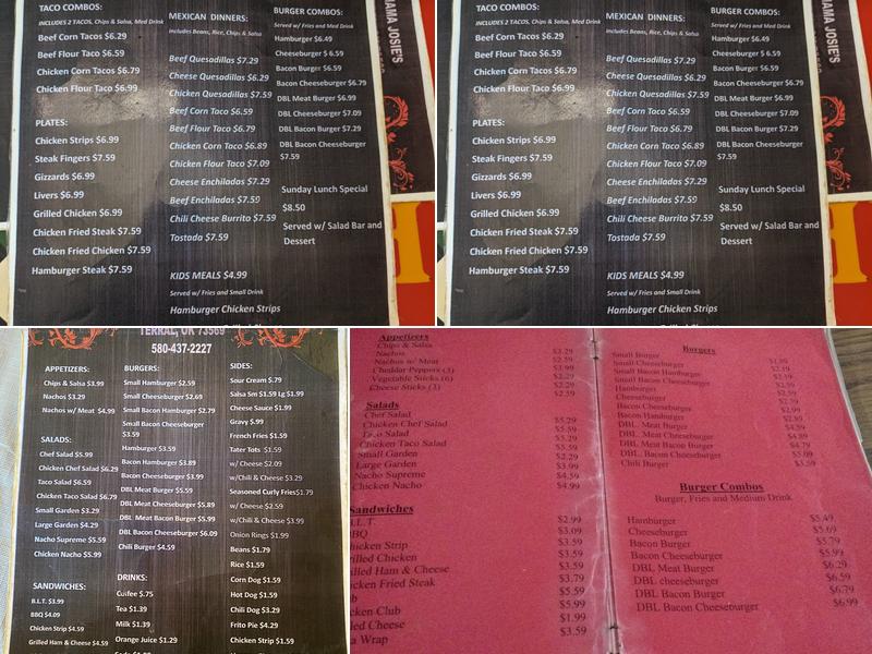 Mama Josie's Cafe Menu