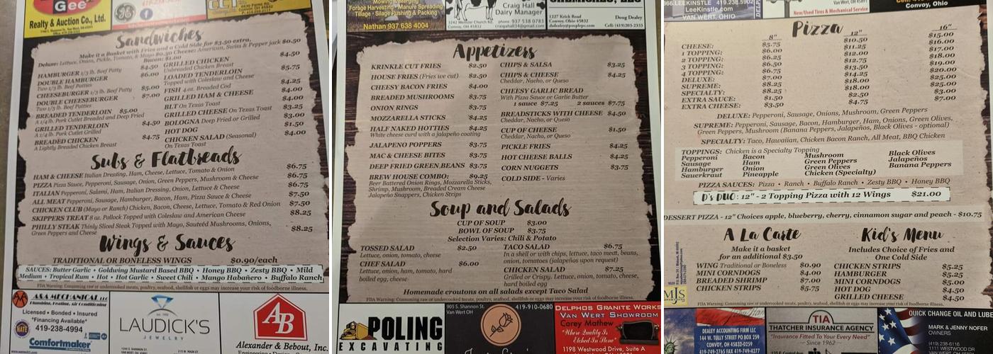 Dee's Restaurant Menu