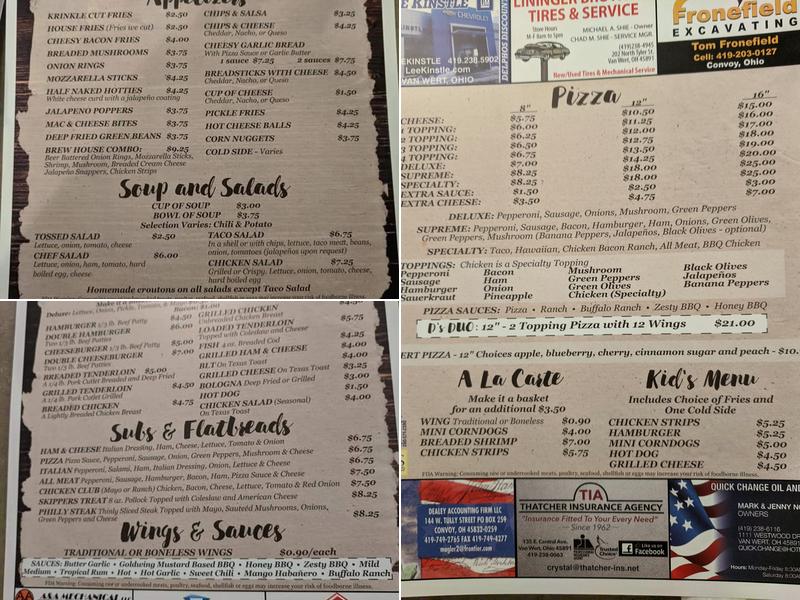 Dee's Restaurant Menu