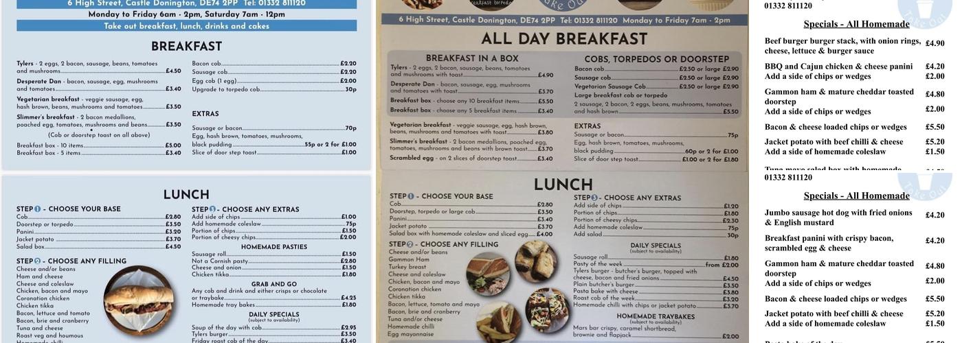 Tyler's Takeout Menu