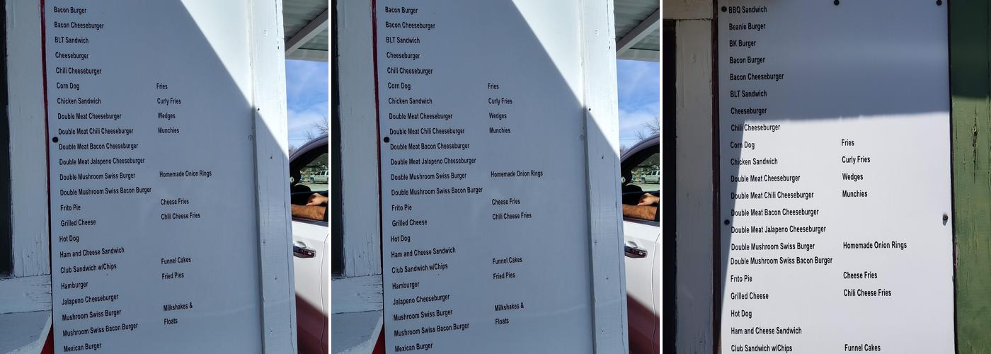 Burger Kitchen Menu