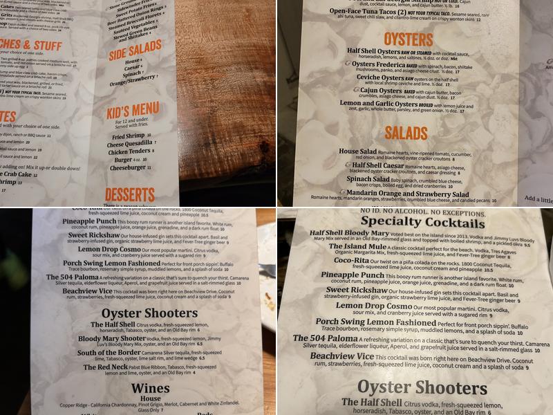 The Half Shell SSI Menu