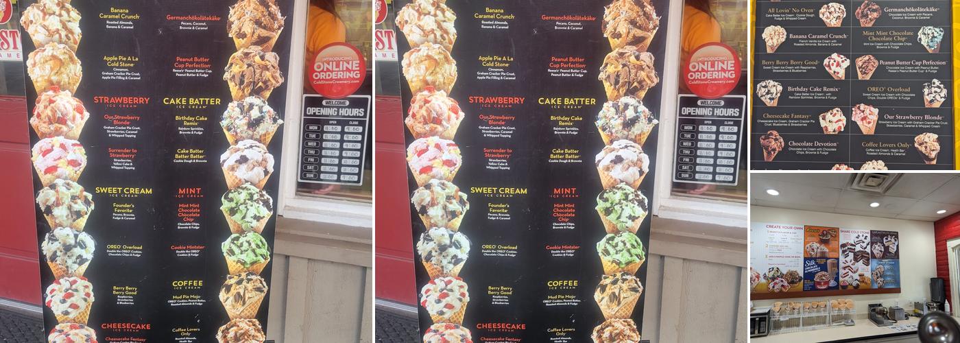 Cold Stone Creamery Menu