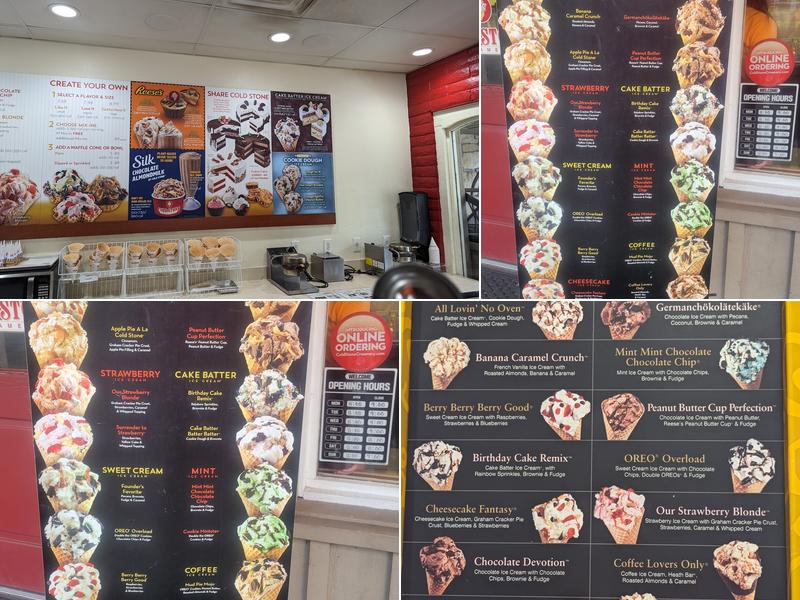 Cold Stone Creamery Menu