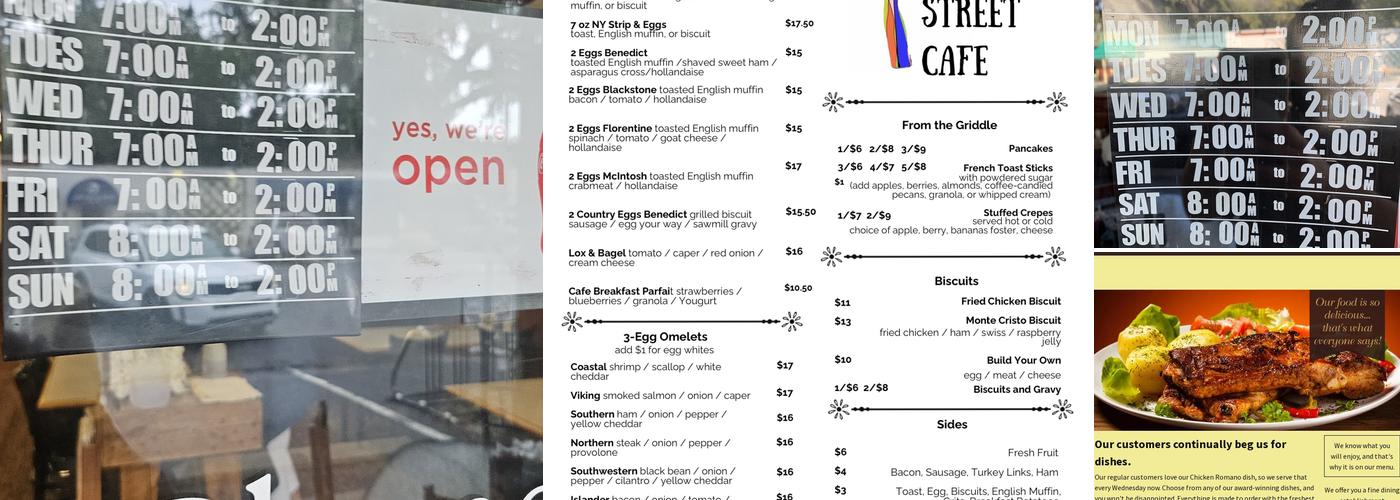 Mallery Street Cafe Menu
