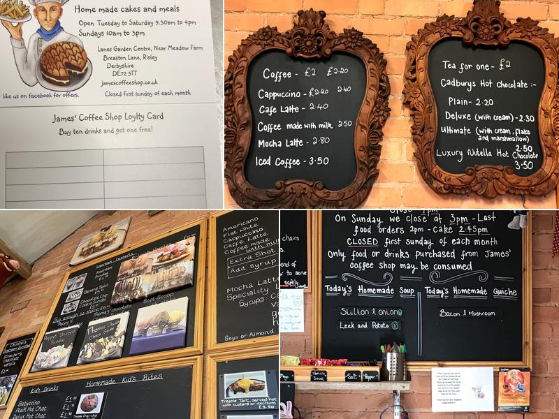 James' Coffee Shop Menu