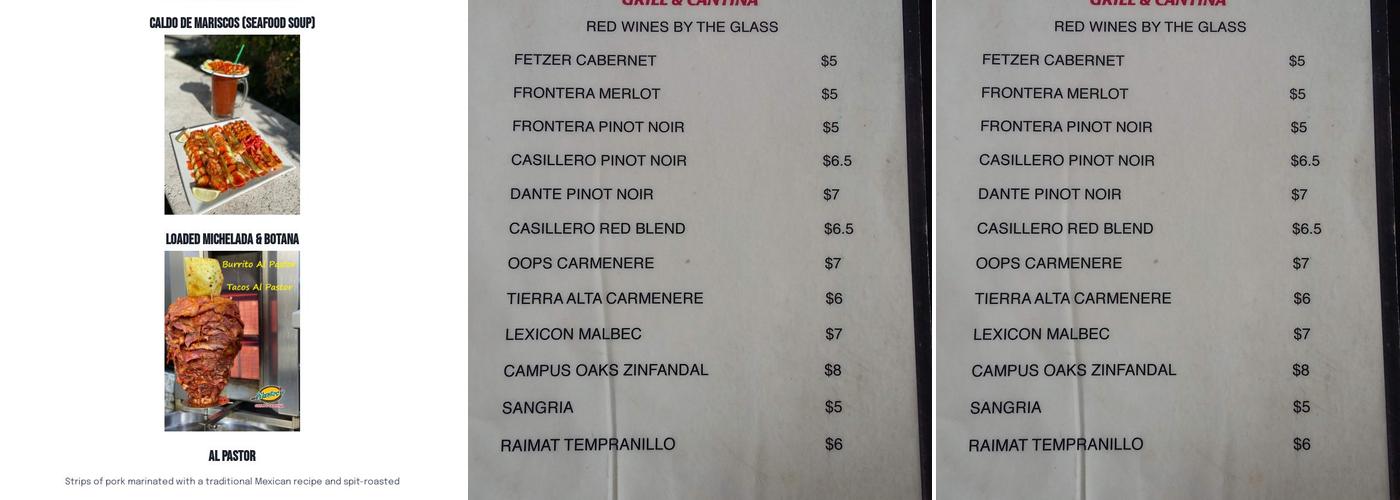Mexicali Fresh Menu