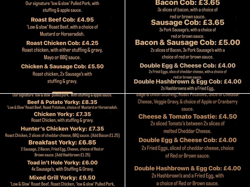 Sizzling Pig Café Menu