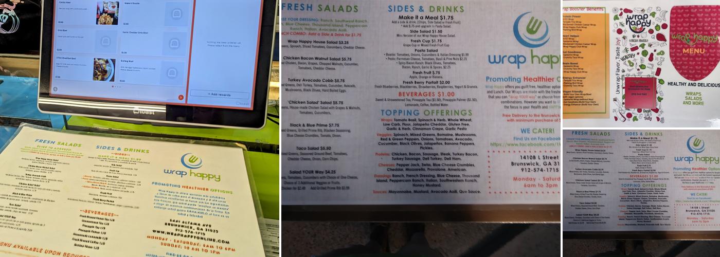 Wrap Happy Menu