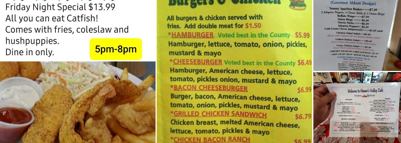 Hoover's Valley Cafe Menu