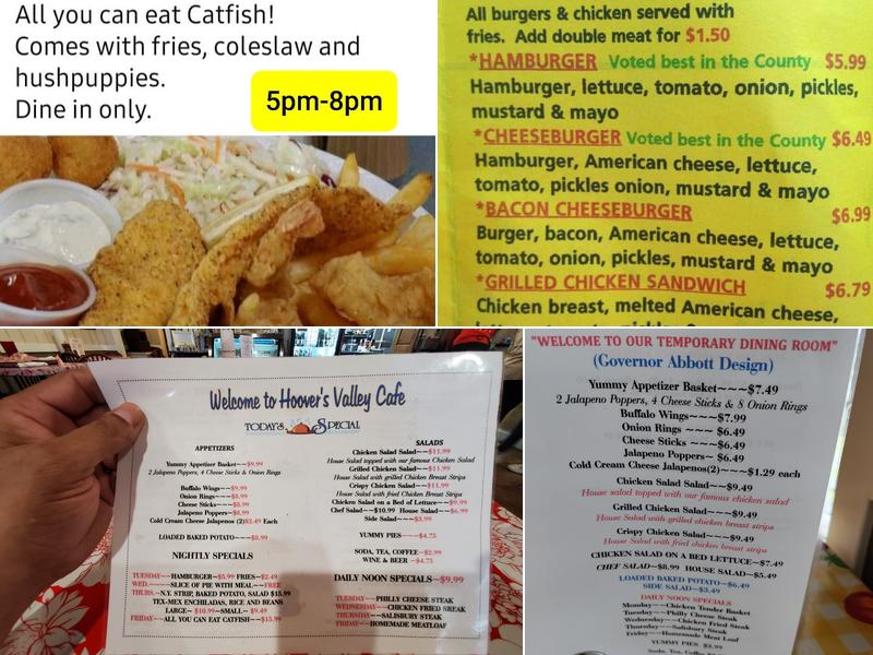 Hoover's Valley Cafe Menu