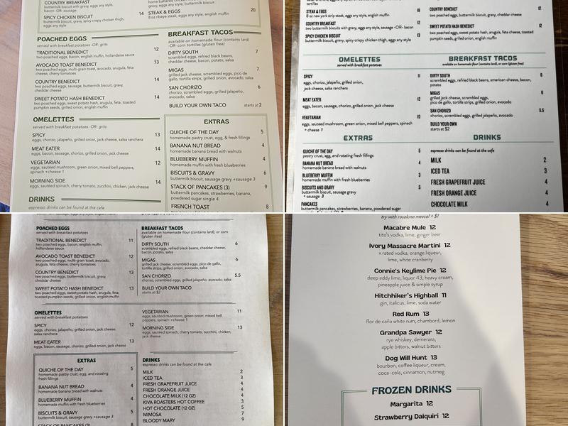 Hooper's Menu