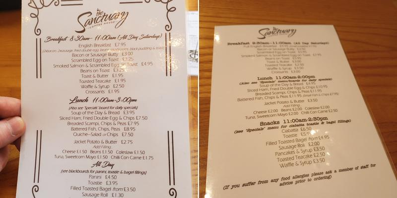 Sanctuary Coffee House Menu