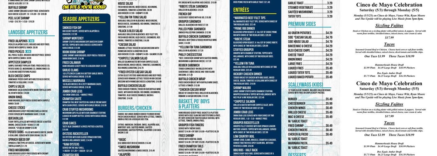 Hammerheads Seafood And Sports Grille Menu