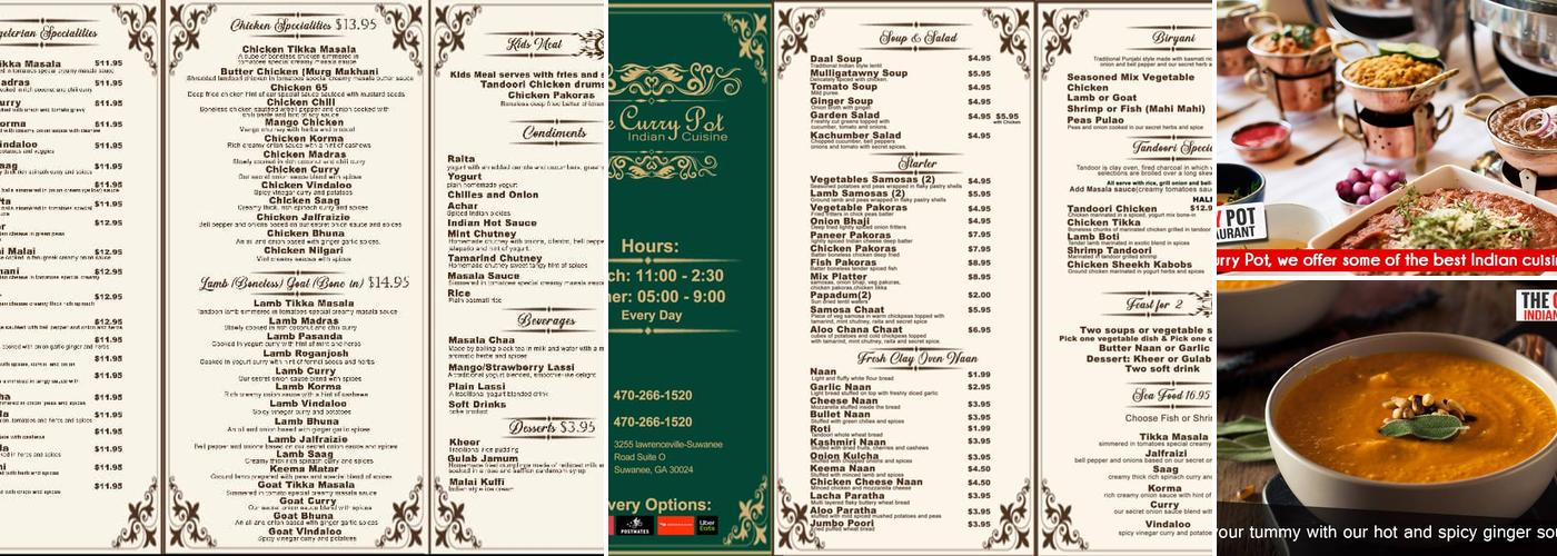 The Curry Pot Menu