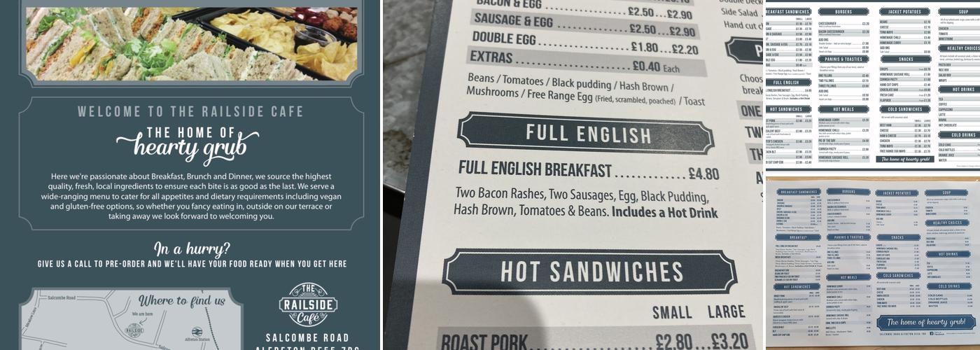 The Railside Cafe Menu