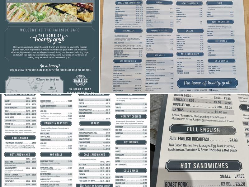 The Railside Cafe Menu