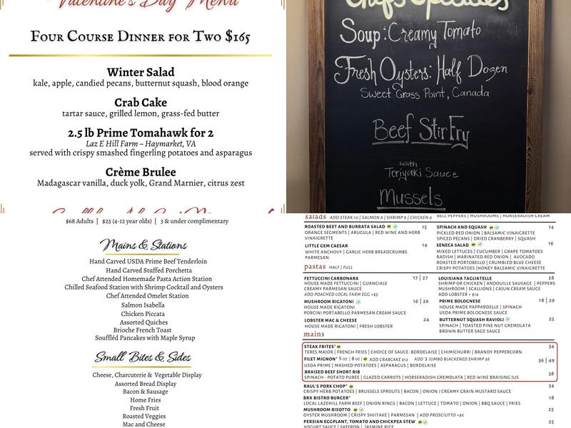 Brx American Bistro Menu