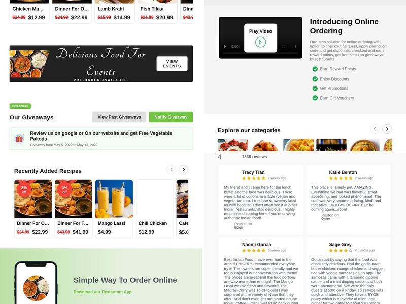 Indian Kitchen Menu