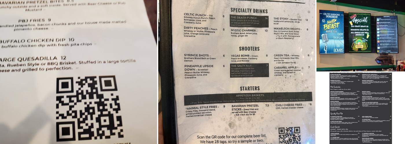 Celtic Tavern Irish Pub & Restaurant Menu