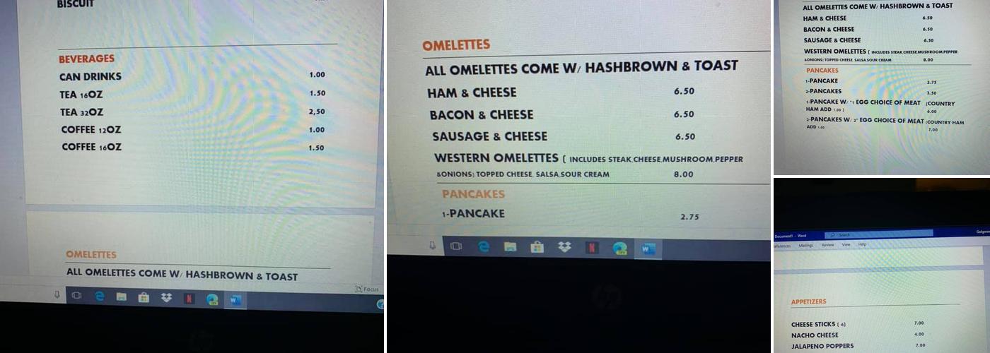 The General Store And Cafe Menu