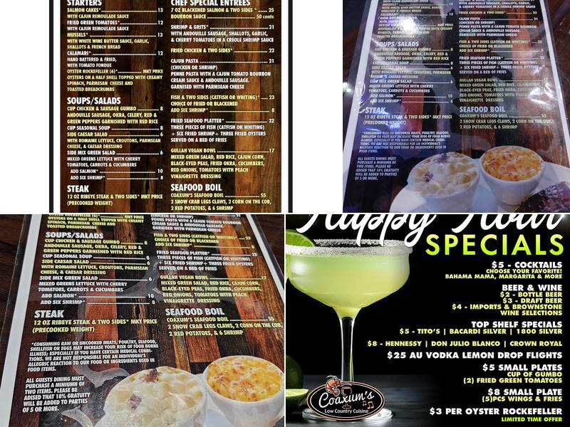 Coaxum's Low Country Cuisine Menu