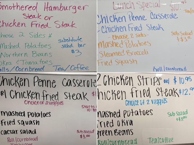 Ya'll Come Back Cafe Menu