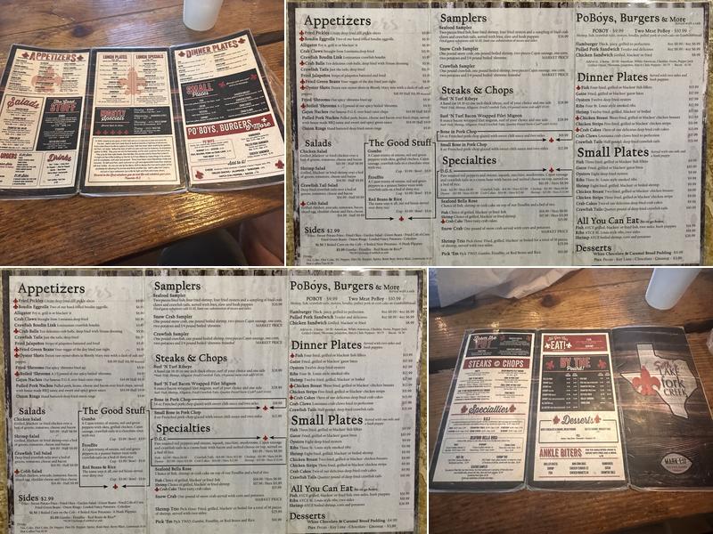 Seth's Lake Fork Creek Menu