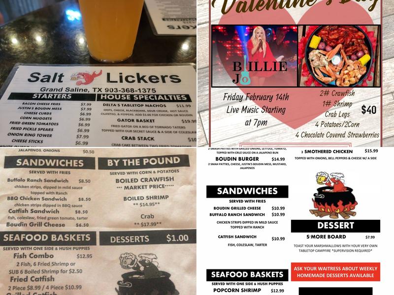 Salt Licker's Menu