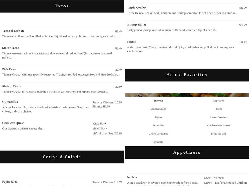 Frijoles Cafe Y Cantina Menu