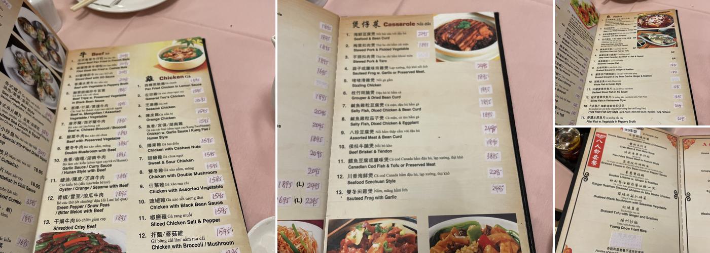 Hong Kong Pearl Seafood Restaurant Menu