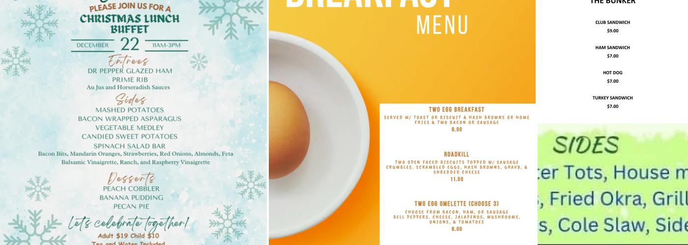 The Bunker Menu