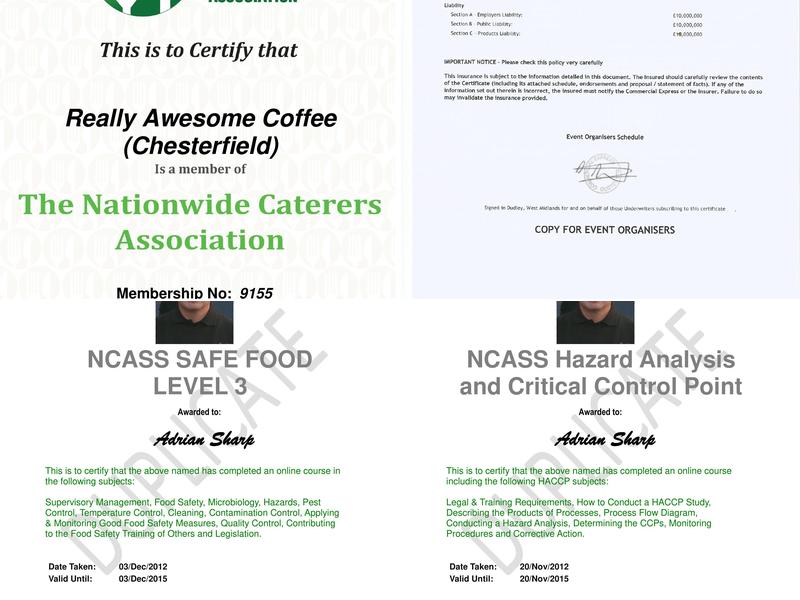 Really Awesome Coffee (Chesterfield) Menu