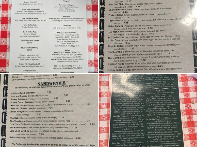 Cafe Chris Menu