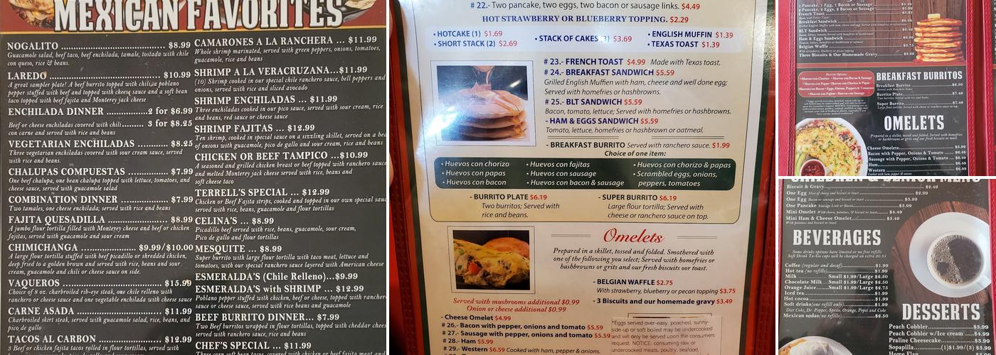 Terrell Cafe Menu